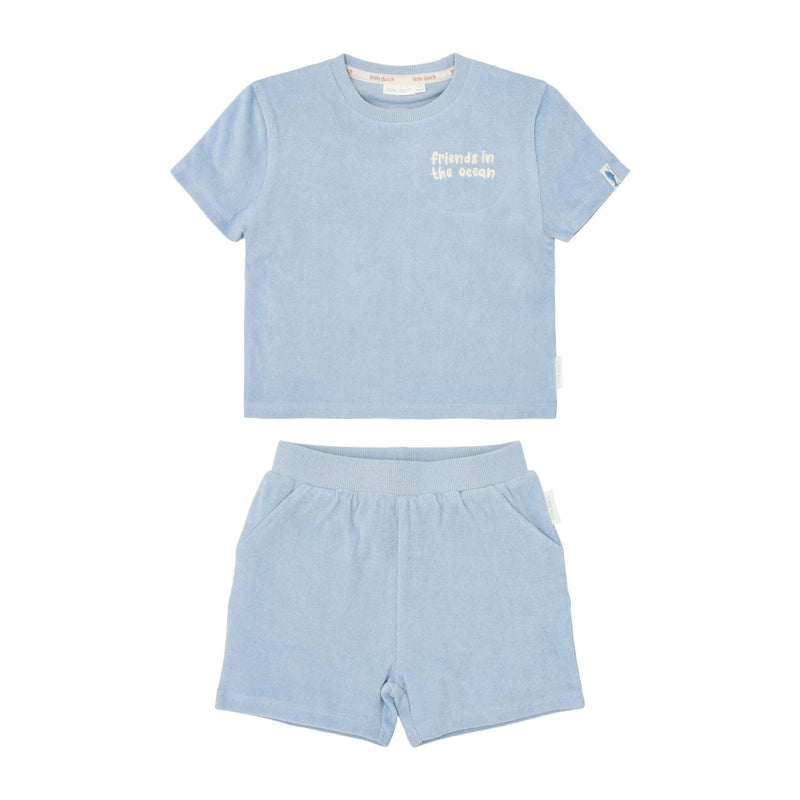 Little Dutch Shirt en Short Set Ocean World Blue