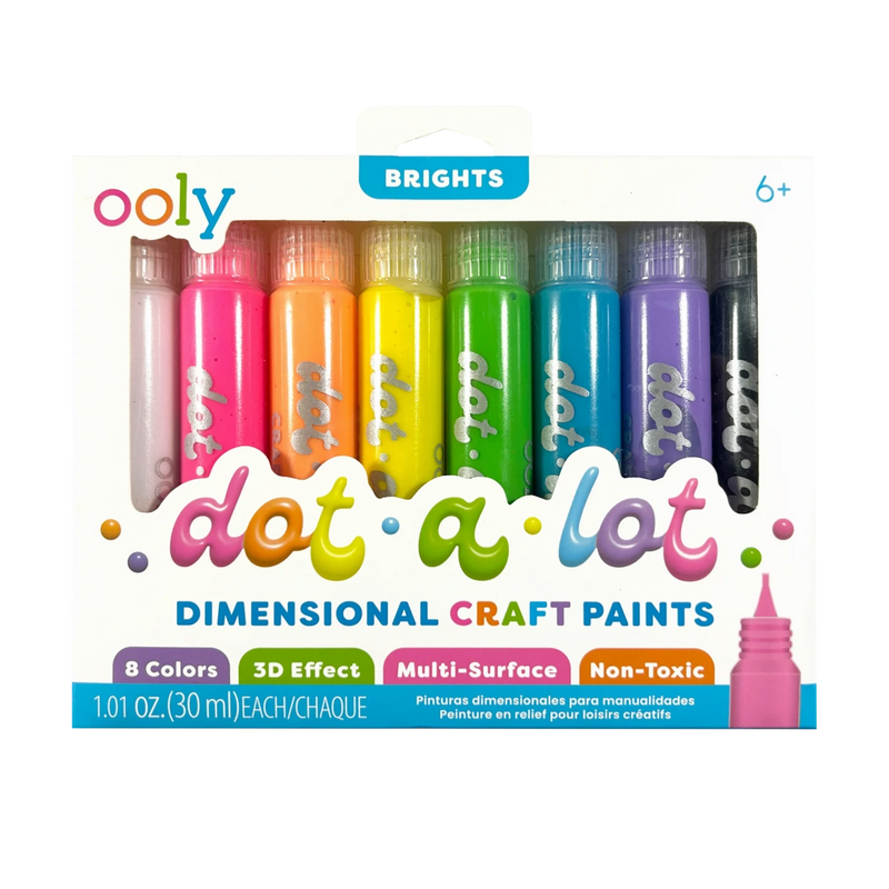 OOLY Dot-A-Lot: Dimensional Craft Paint - Bright 8-pack