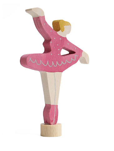 Grimm's Houten Steker Ballerina Robijn Rood