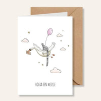 Juulz Illustrations Wenskaart Hoera Een Meisje