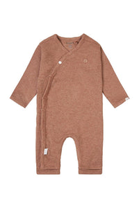 Noppies Playsuit Nevis LS Rib Cafe au Lait Melange