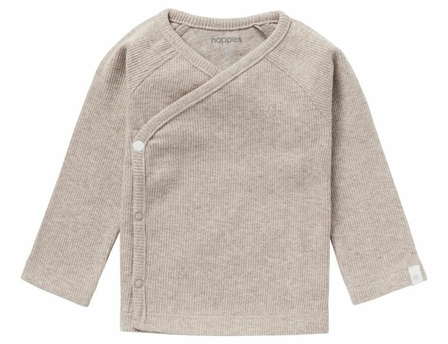 Noppies Shirt Overslag Nanyuki LS Rib Taupe Melange