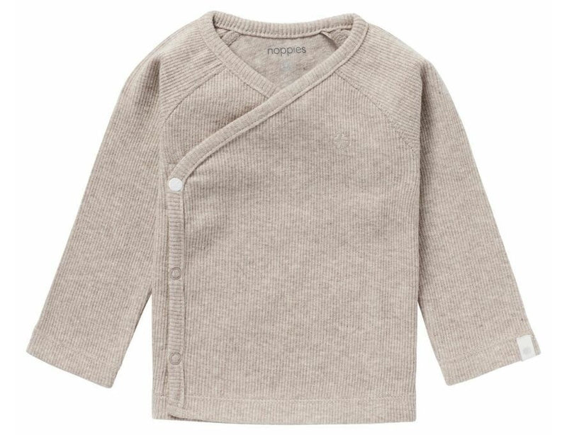 Noppies Shirt Overslag Nanyuki LS Rib Taupe Melange