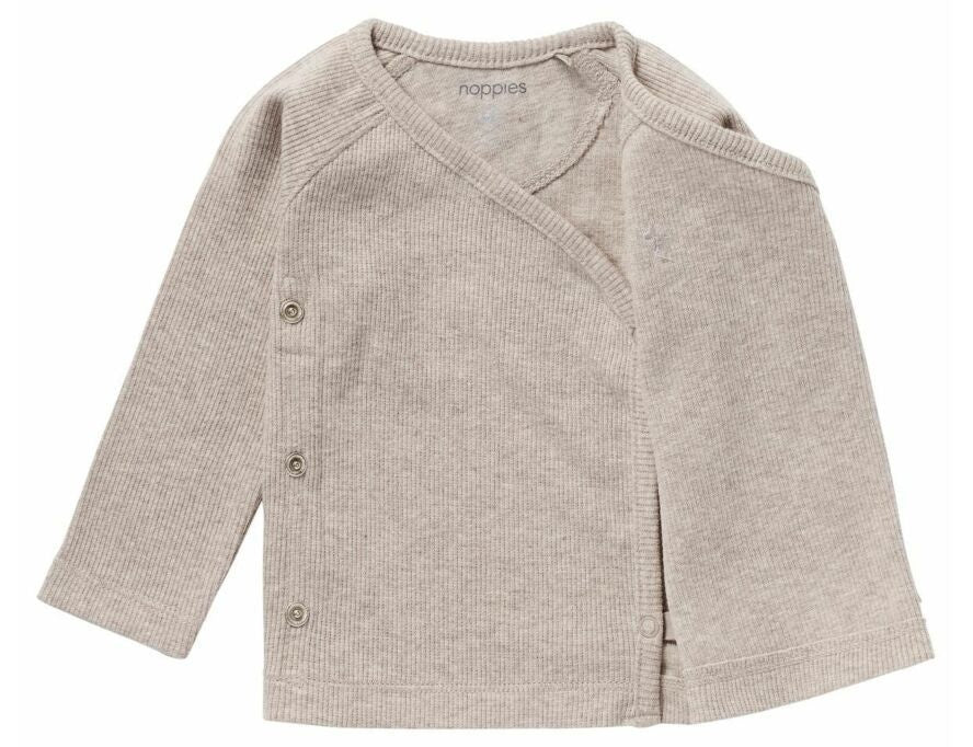 Noppies Shirt Overslag Nanyuki LS Rib Taupe Melange