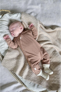 Noppies Playsuit Nevis LS Rib Cafe au Lait Melange