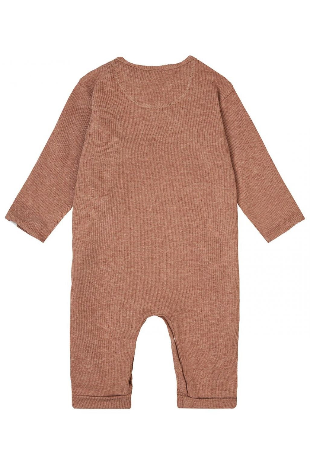 Noppies Playsuit Nevis LS Rib Cafe au Lait Melange