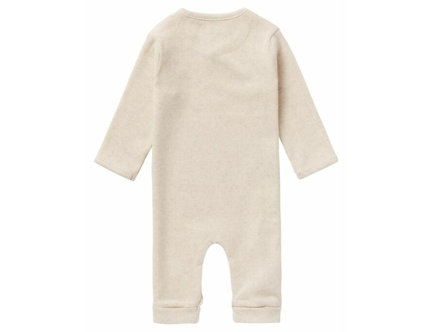 Noppies Playsuit Nevis LS Rib Oatmeal Melange