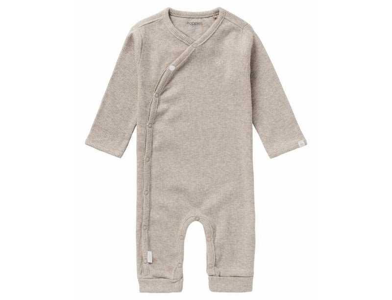 Noppies Playsuit Nevis LS Rib Taupe Melange
