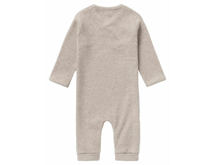 Noppies Playsuit Nevis LS Rib Taupe Melange