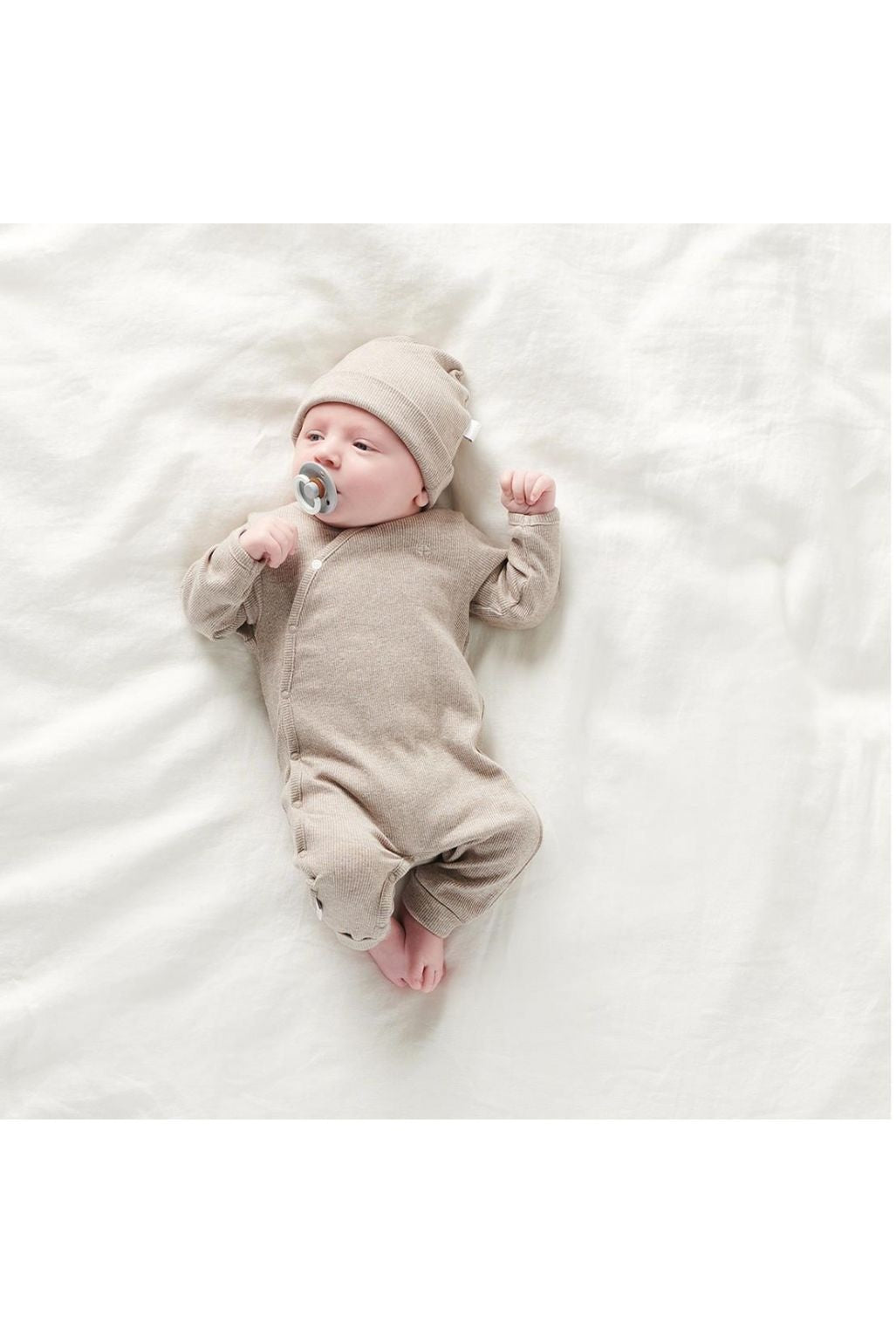 Noppies Mutsje Nevel Rib Taupe Melange