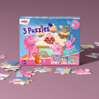 3-in-1-Puzzel Eenhoorn Flonkerglans Cupcakes