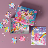 3-in-1-Puzzel Eenhoorn Flonkerglans Cupcakes