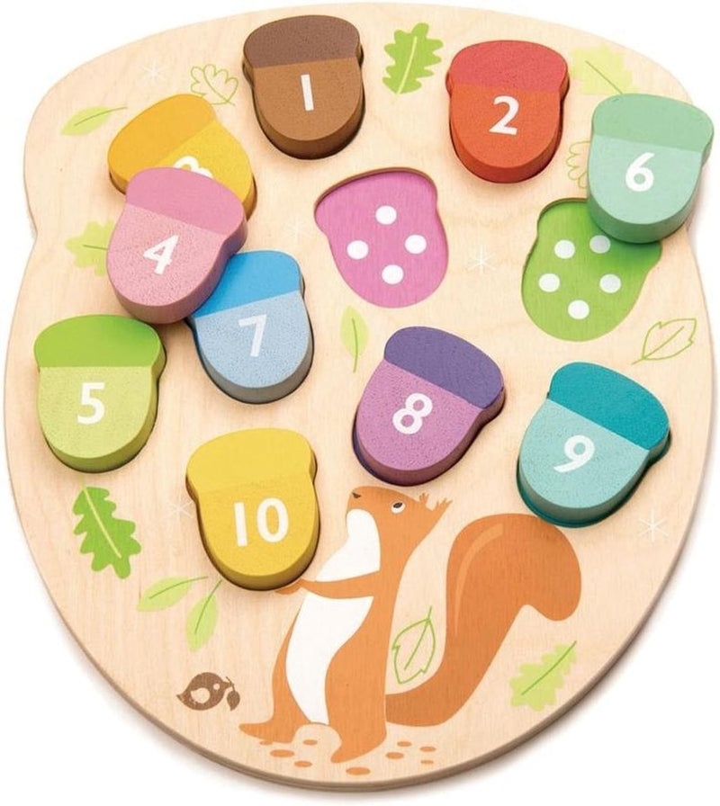 Tender Leaf Toys Vormenpuzzel Hoeveel Eikels?