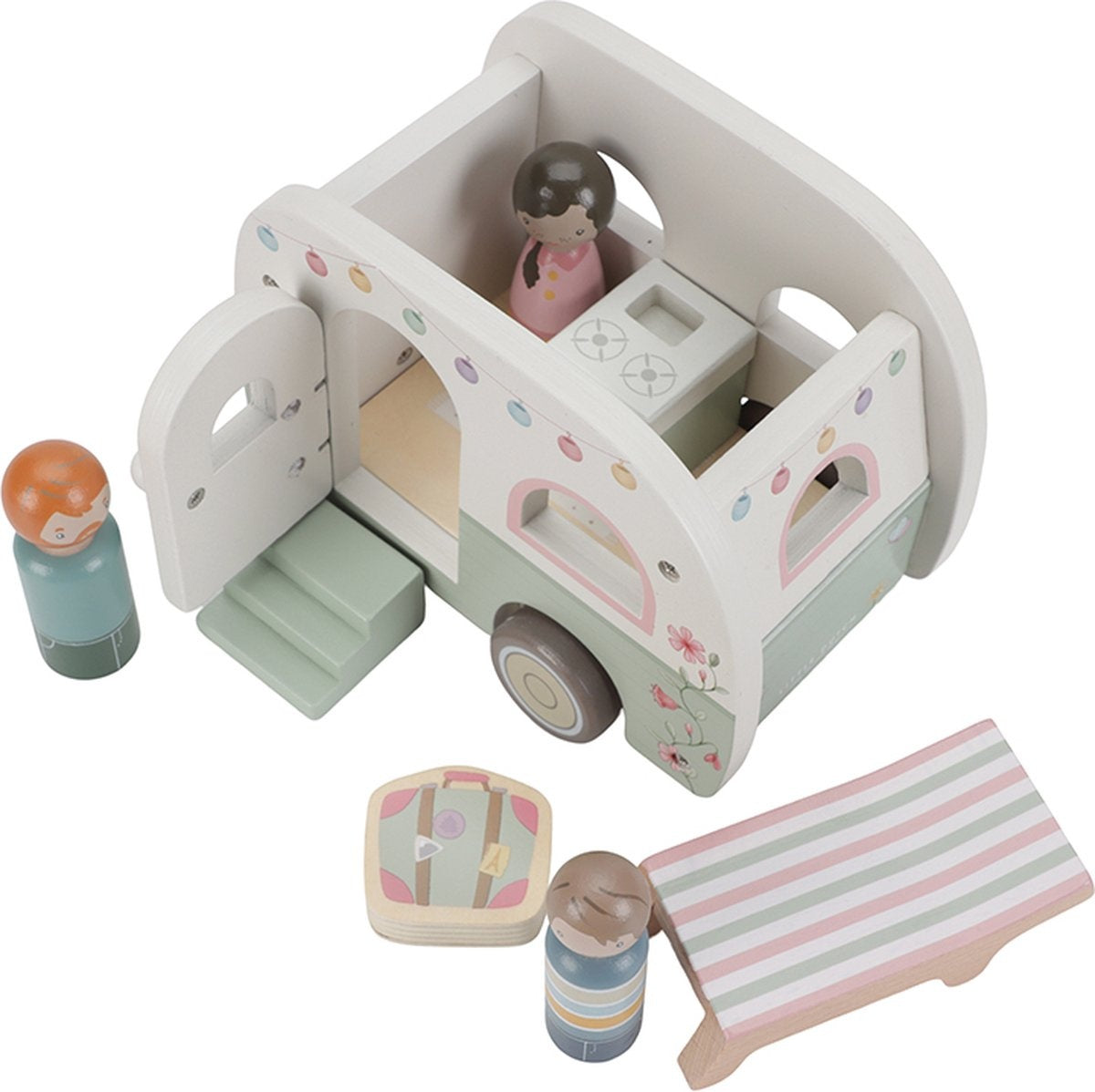 Little Dutch Speelgoed auto met caravan
