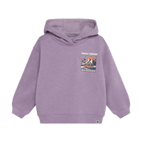 Daily7 Oversized Hoodie Chest Print Purple Melange