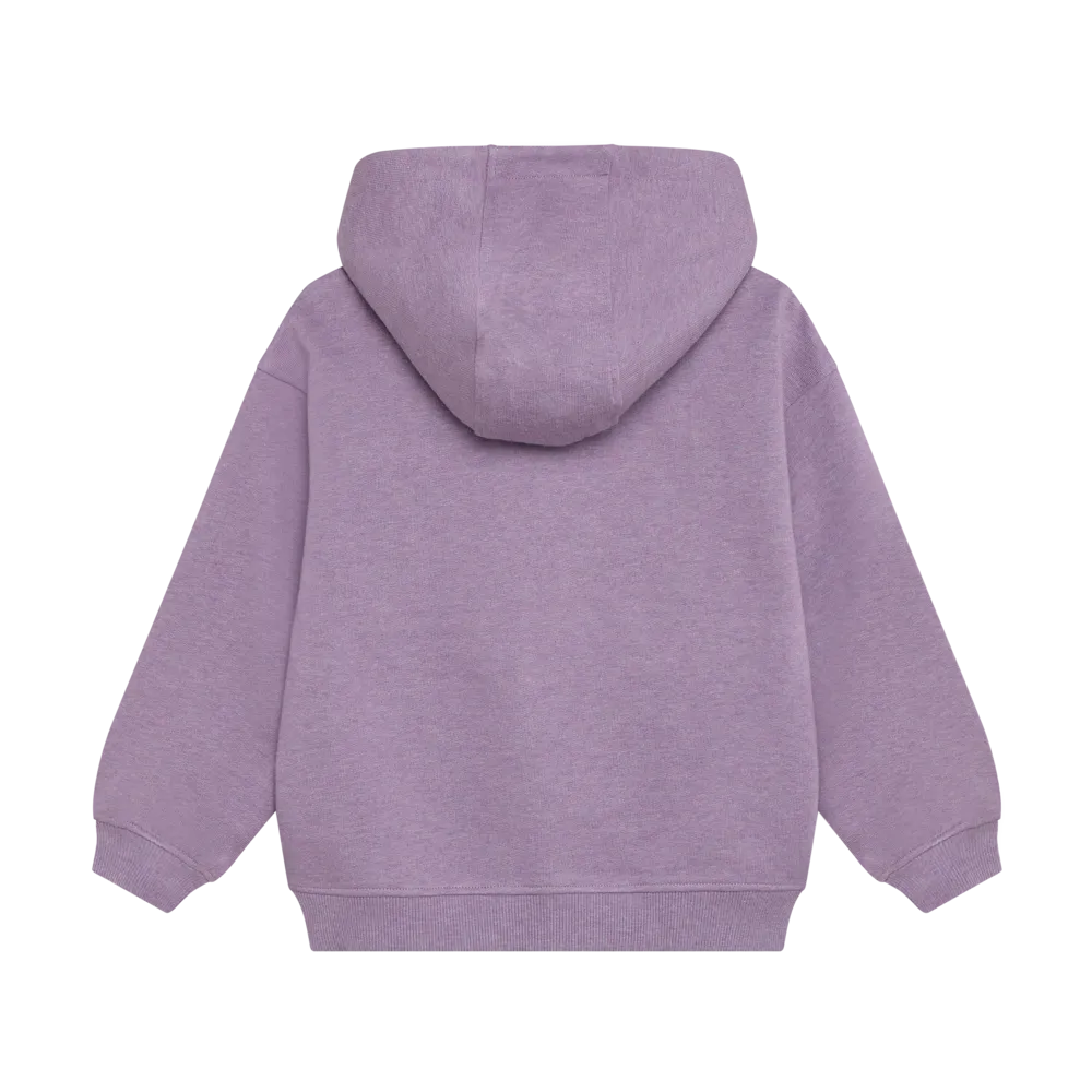 Daily7 Oversized Hoodie Chest Print Purple Melange