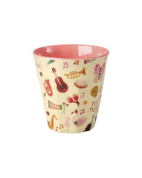 Melamine beker - Small- Roze Muziekbandprint