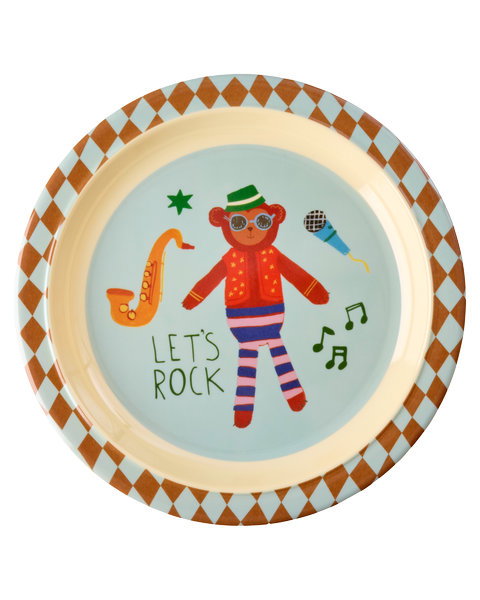 Melamine Bord - Blauwe Muziekbandprint
