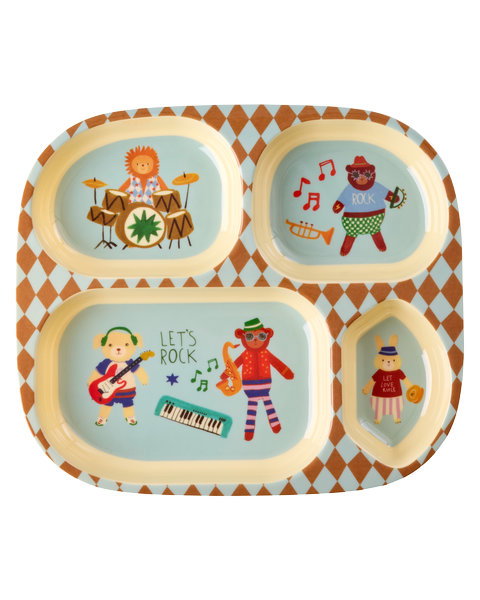 Melamine Vakjesbord - Blauwe Muziekbandprint