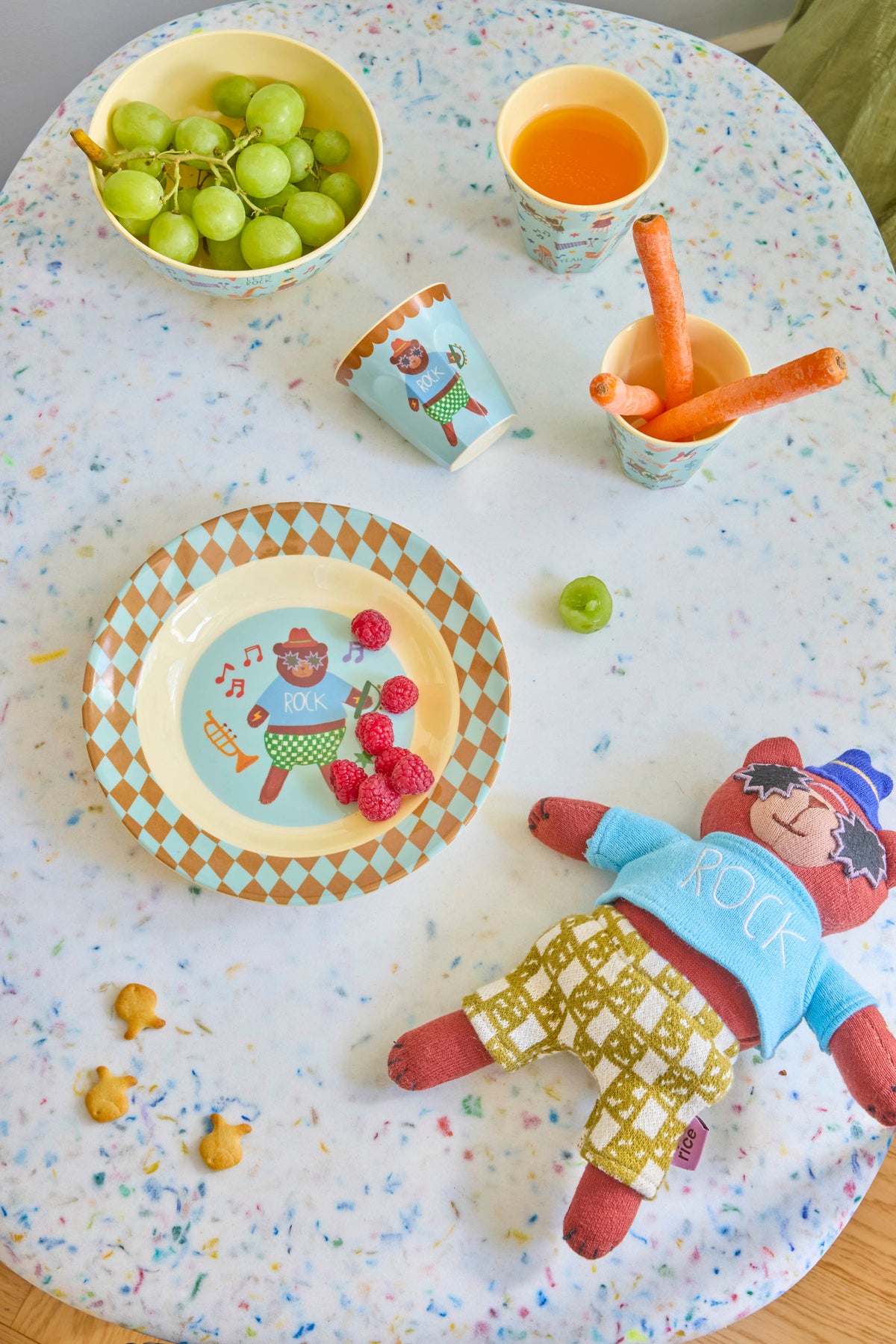 Melamine Diep Bord - Blauwe Muziekbandprint