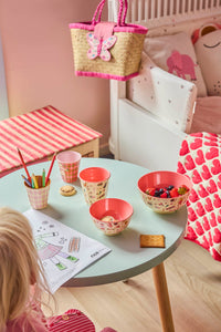 Melamine Kom - Small - Roze Muziekbandprint