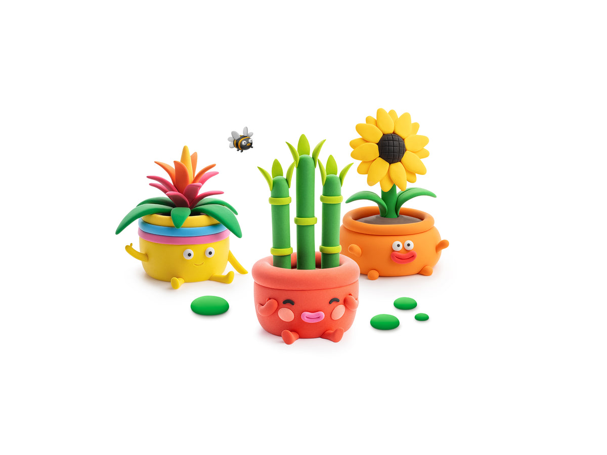 Interactieve Boetseerklei Plant Friends (15 potjes)