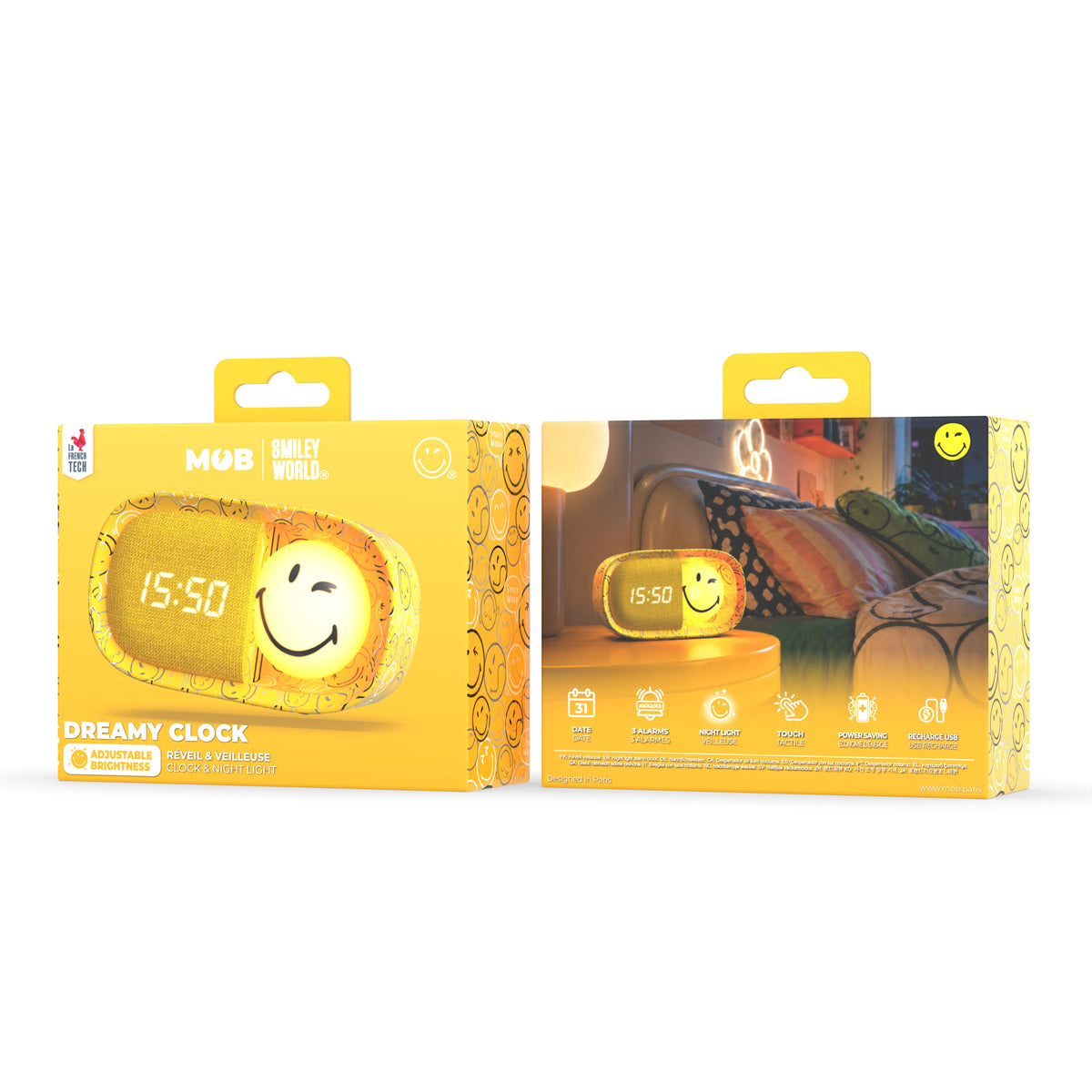 Smiley World Dreamy Clock Yellow