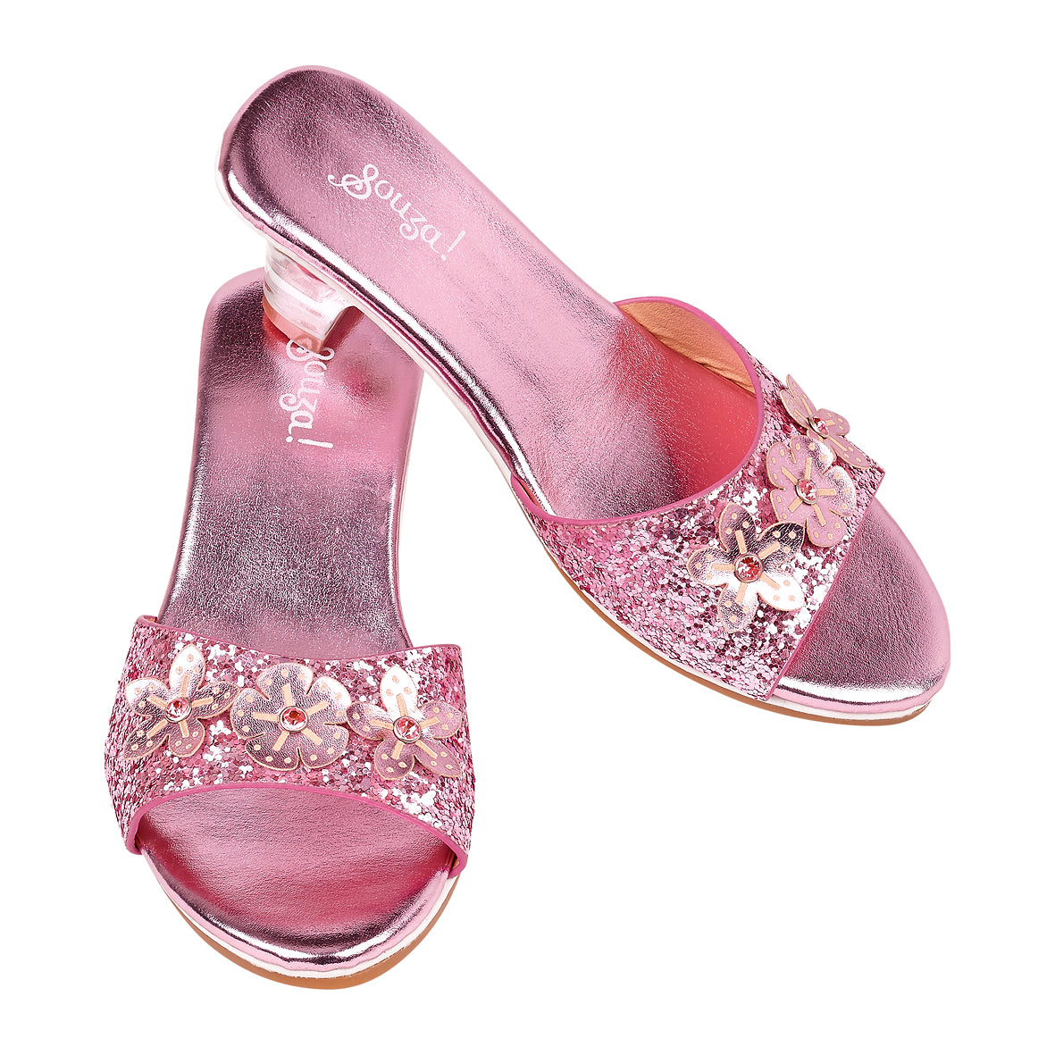 Slipper hoge hak Mariona, roze metallic