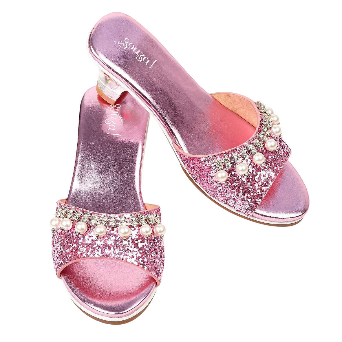 Slipper hoge hak, MarieClaire, roze metallic