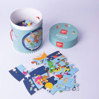 APLI Vloerpuzzel Wereldkaart 48 stuks