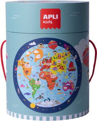APLI Vloerpuzzel Wereldkaart 48 stuks