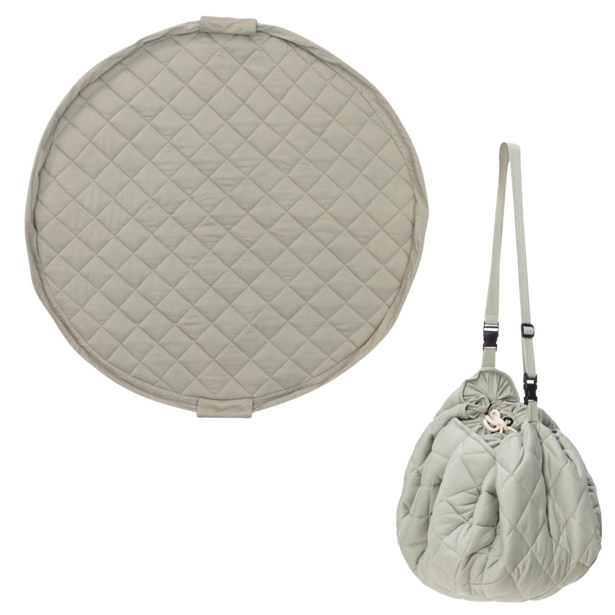 2-in-1 organic babyspeelkleed & reistas - meadow green