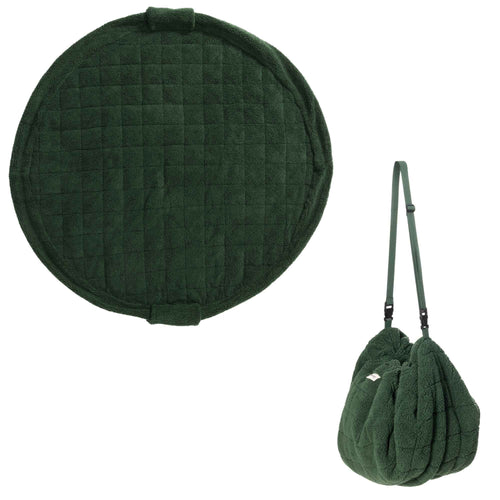 2-in-1 babyspeelkleed & reistas – teddy evergreen