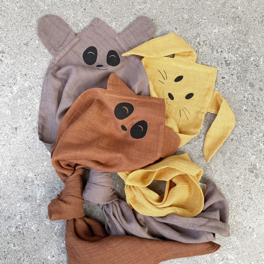 nuuroo Bjørk hydrofiele knuffeldoek Caramel cafe 70x70 - 2 pack