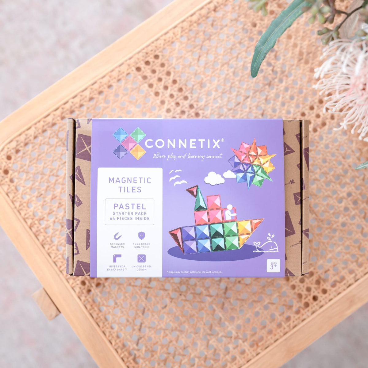 Connetix Magnetische Tegels Pastel Starter Pack 64 stuks