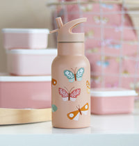 A Little Lovely Company RVS Drinkfles Vlinders