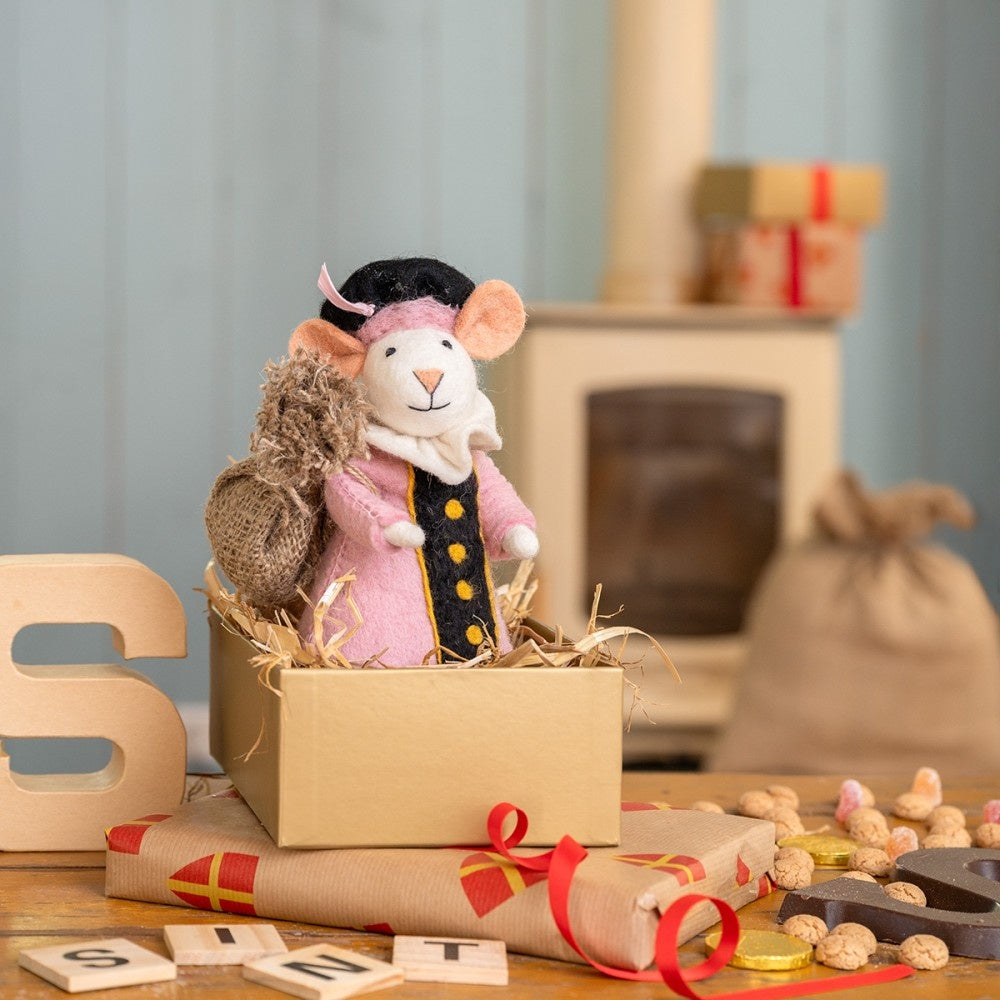 Sjaal met Verhaal Decoratie Muis Pietermuis Lichtroze