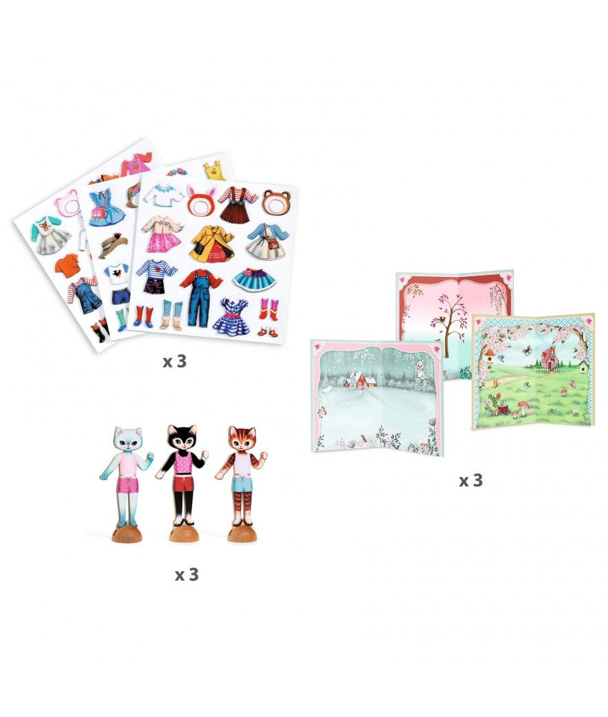Djeco Little Wardrobe Aankleedpoppen