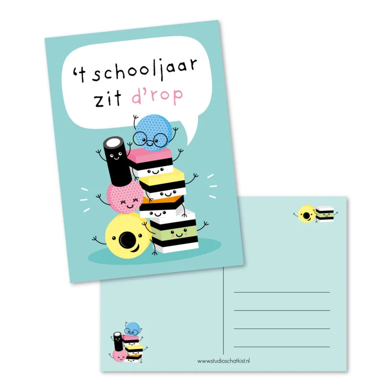 Studio Schatkist Kaart 't schooljaar zit d'rop
