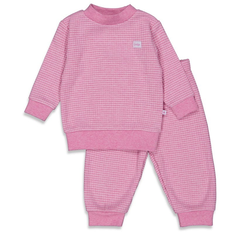 Feetje Pyjama's Pyjama Wafel Roze Melange