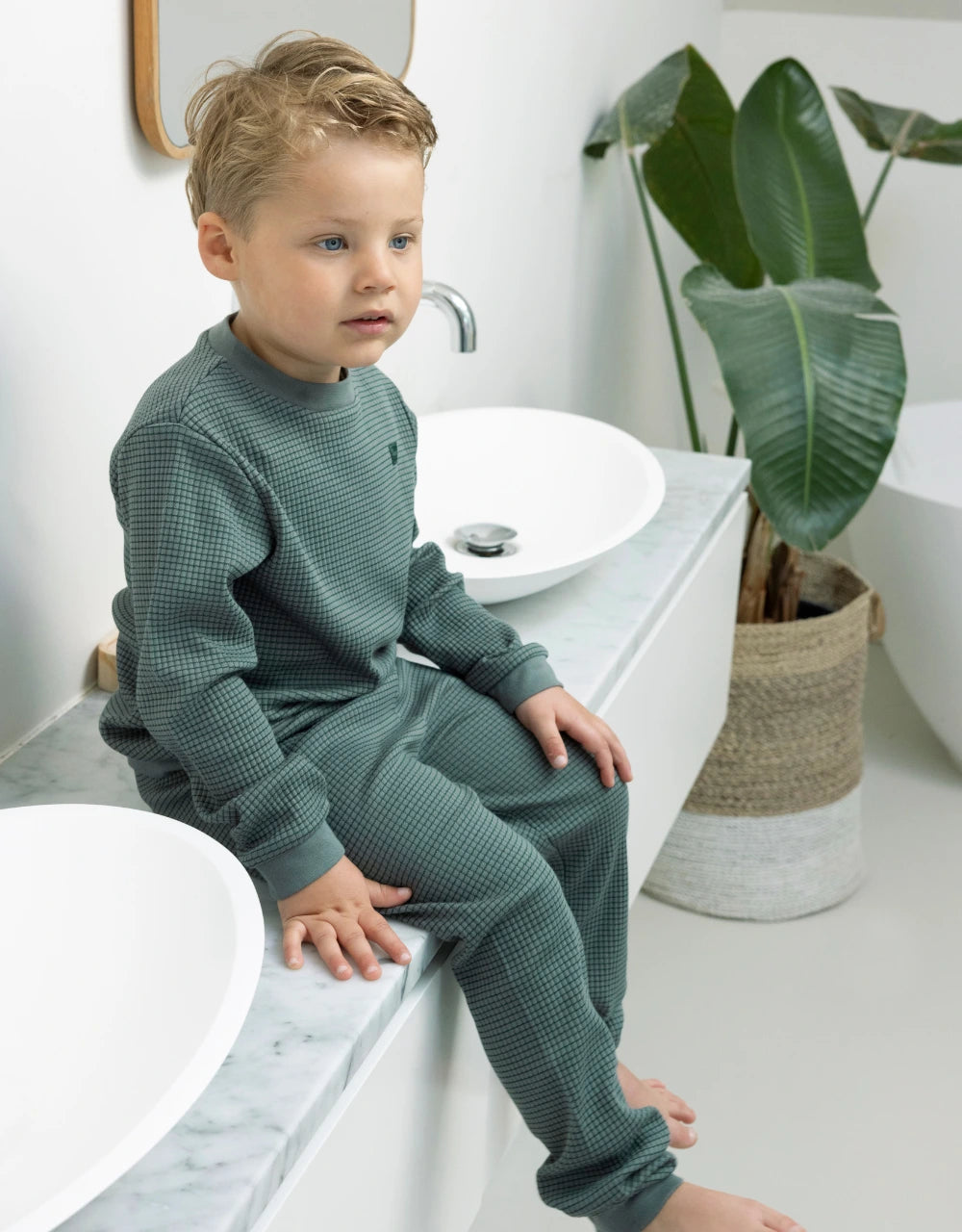 Feetje Pyjama's Pyjama Family Edition Zeegroen