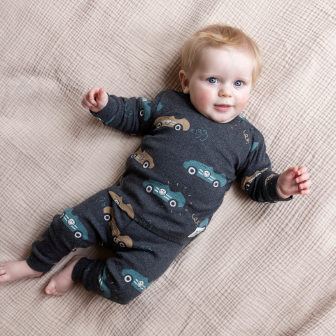 Feetje Pyjama's Pyjama Ricky Racer Antraciet Melange