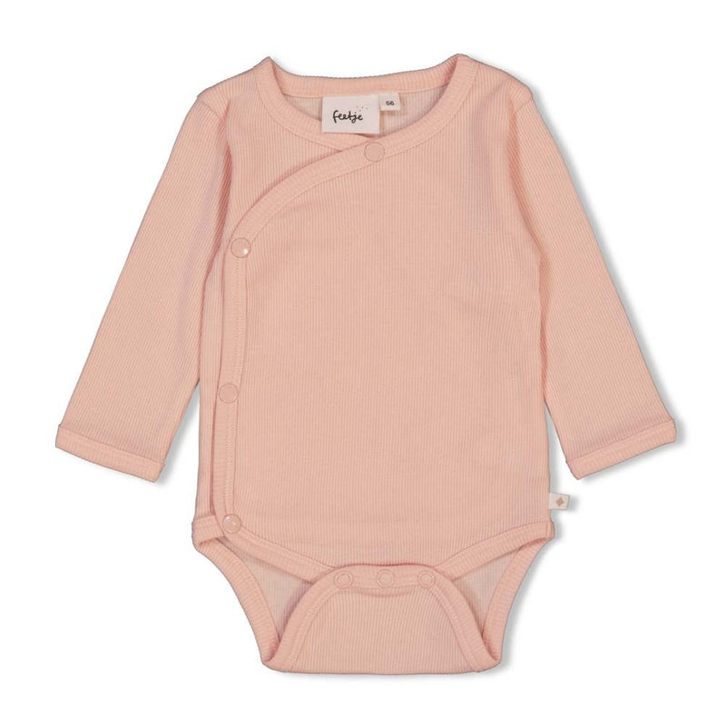 Feetje Babykleding Wikkelromper Rib Roze
