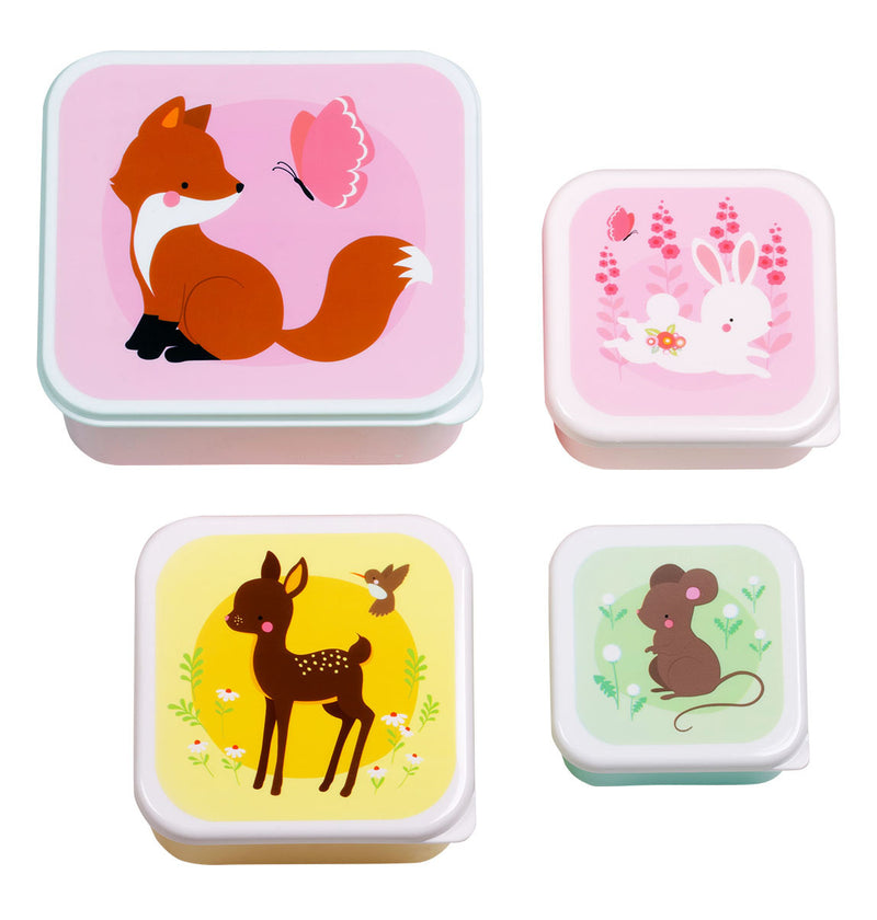 A Little Lovely Company Lunch & snack box set Bosvriendjes Roze