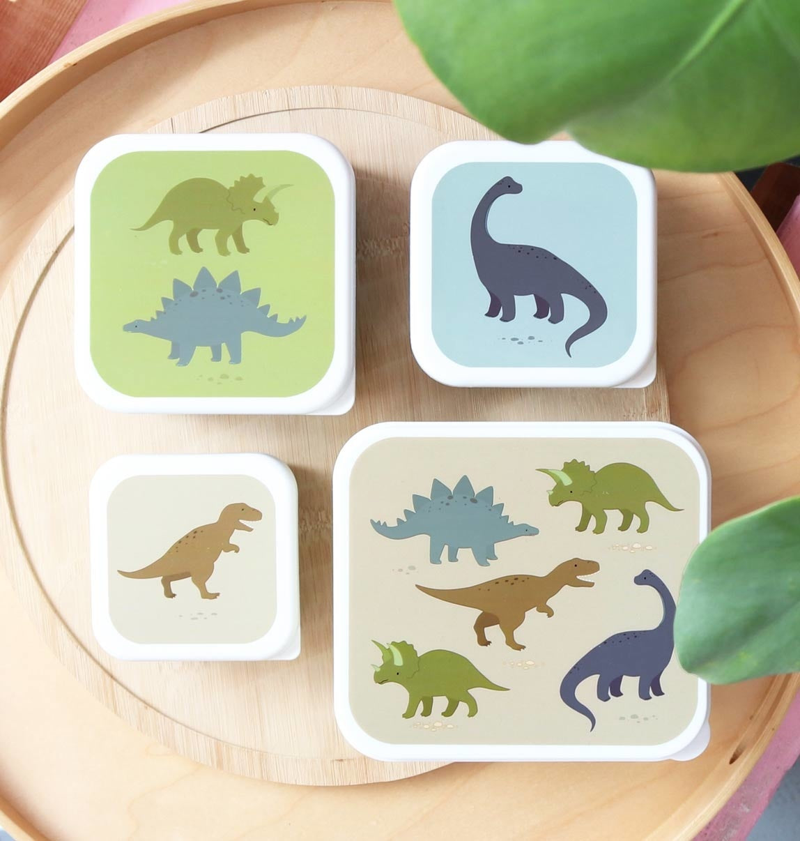 A Little Lovely Company Lunch & snack box set Dinosaurussen