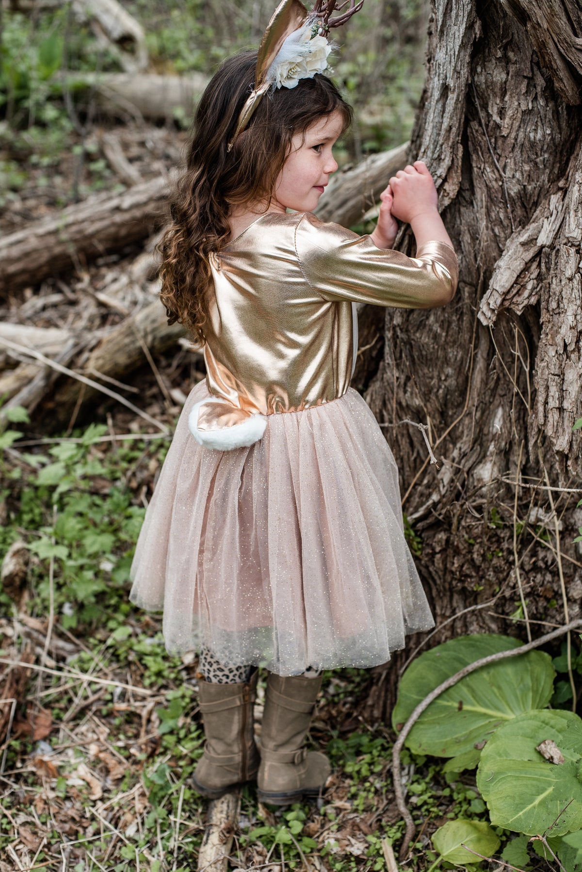 Great Pretenders Jurk Woodland Deer Hert met haarband