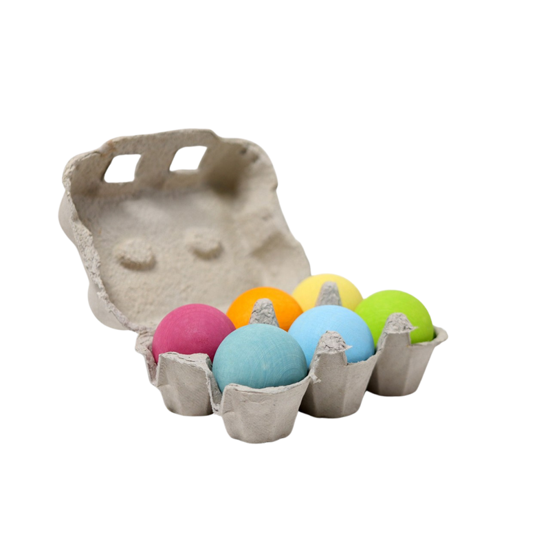 Grimm's Houten Ballen Pastel Set van 6 Stuks