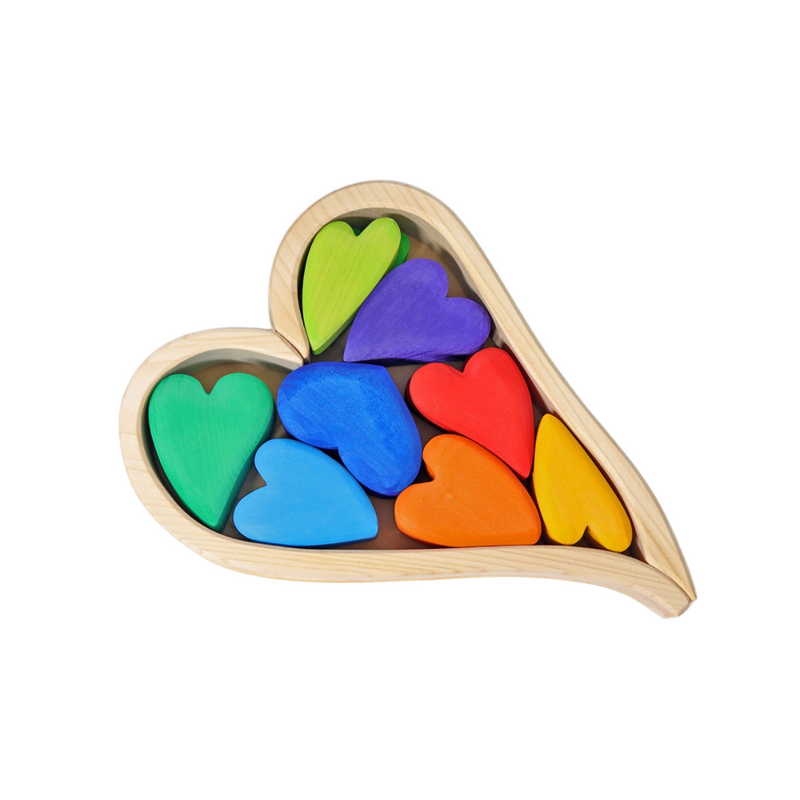 Grimm's Houten Blokkenset Regenboog Hart