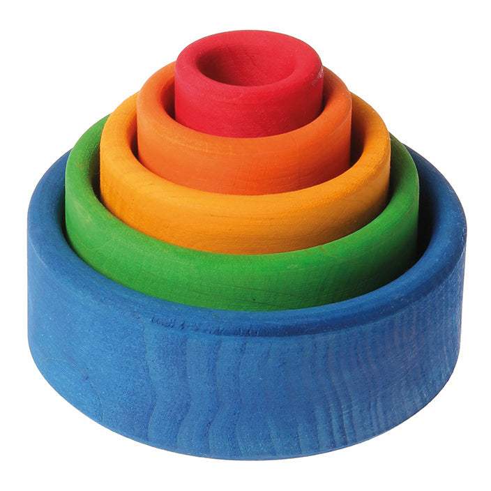 Grimm's Houten Stapelbakjes Rond Blauw