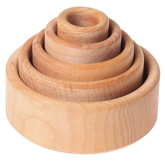 Grimm's Houten Stapelbakjes Rond Naturel
